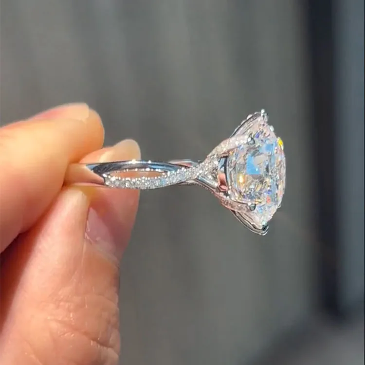 

Luxury Soild 18K White Gold RingIGI Lab Growing Diamond Ring Round D Color 1 2 3Ct wedding ring Factory sell ﻿