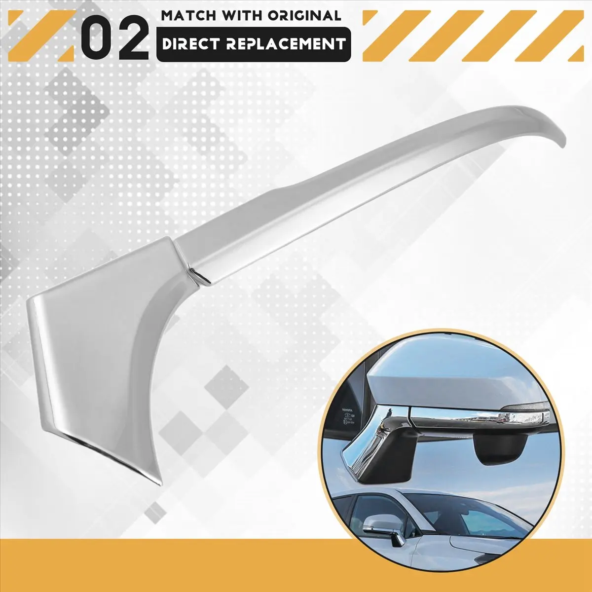Super Sale 4Pcs ABS Chrome Side Rearview Mirror Strip Cover Trims Sticker for Toyota Corolla Cross 2021 2022 RHD