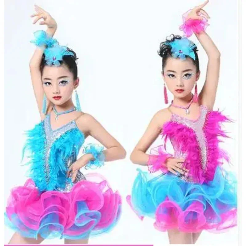 

Competition dress tango samba rumba Latin dance dress stage professional girl child dress costume oa2426