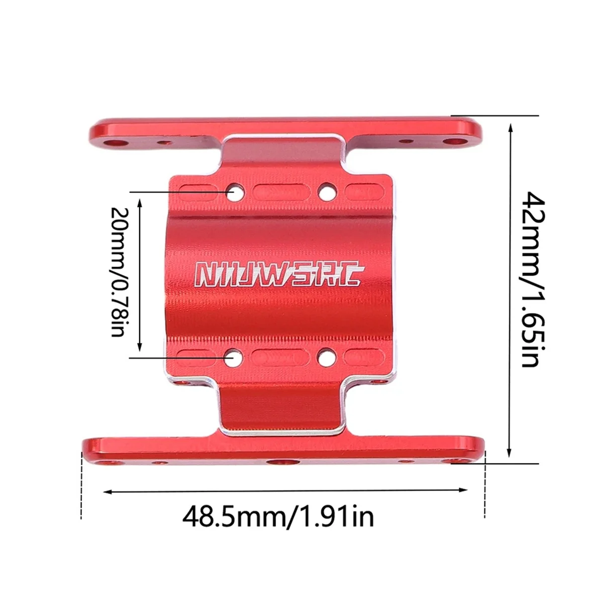 NIUWSRC RC Skid Plate Gearbox Transmission Mount for 1/18 RC Crawler FCX 18 FCX18 Upgrade Parts Red