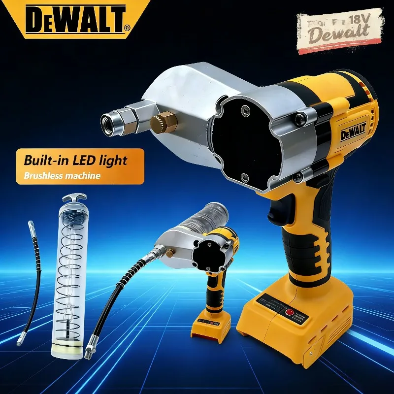 

Электрический шприц для смазки Dewalt с LED-подсветкой, бесщеточный инжектор масла Dewalt, электрический шприц для смазки для аккумуляторов 18В
