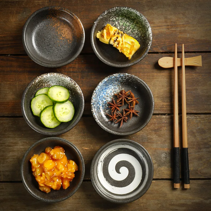 2pcs dishes for household round seasoning dishes dipped in soy sauce vinegar dishes for restaurant side dishes and snacks
