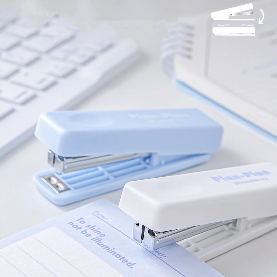 Folding Stapler Portable White Blue Color Binder Use 10# Staples Office Binding Tools School A7525