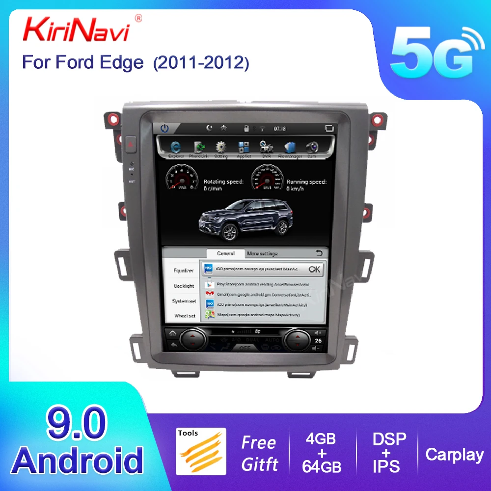 

KiriNavi Vertical Screen Tesla Style 12.1'' Android Car Radio GPS Navigation For Ford Edge Car Dvd Multimedia Player 2011-2012