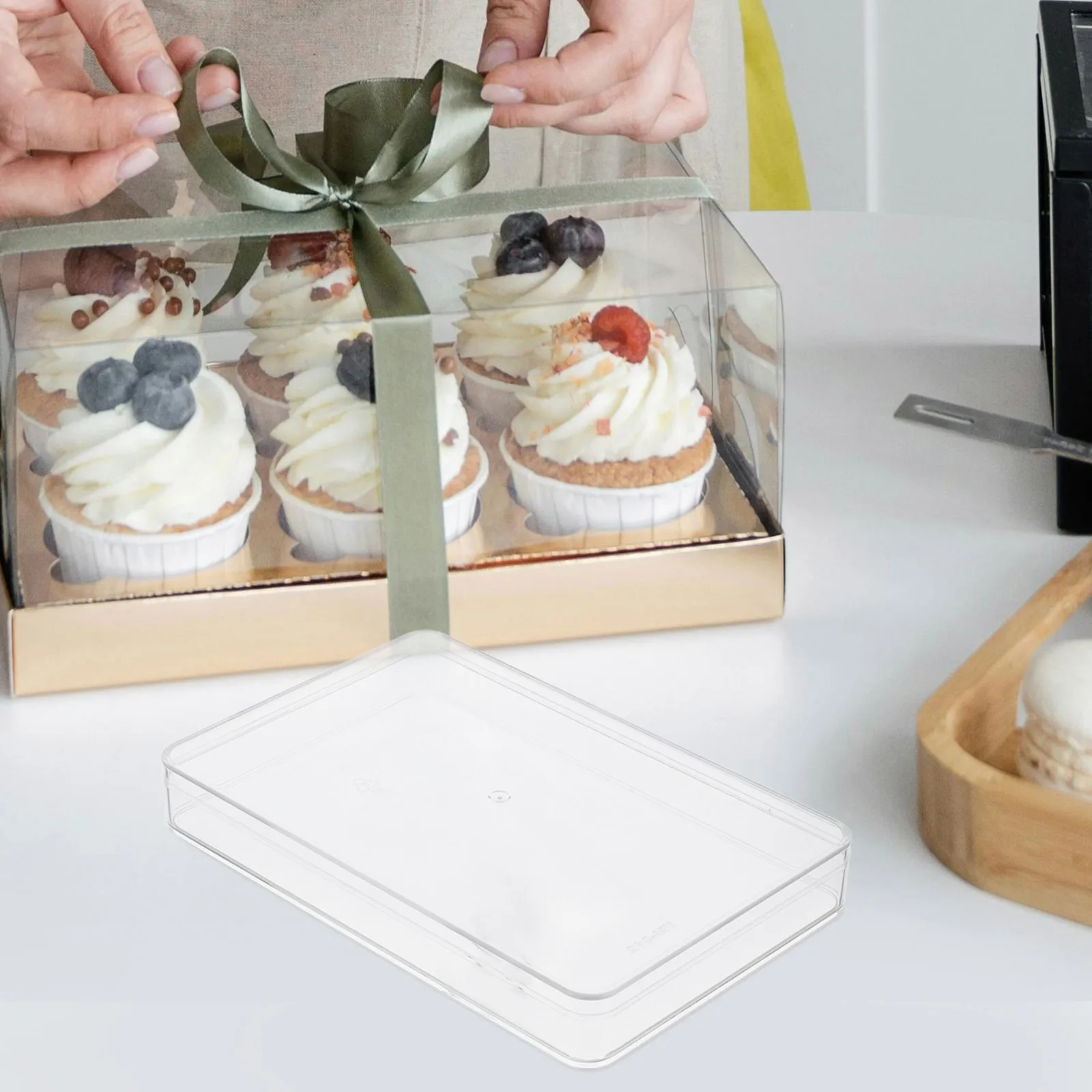 

Transparent Box for Cookies Candy Container Plastic Storage Rectangle Cake Packaging Bulk Present Boxes Macaroon Food Gift