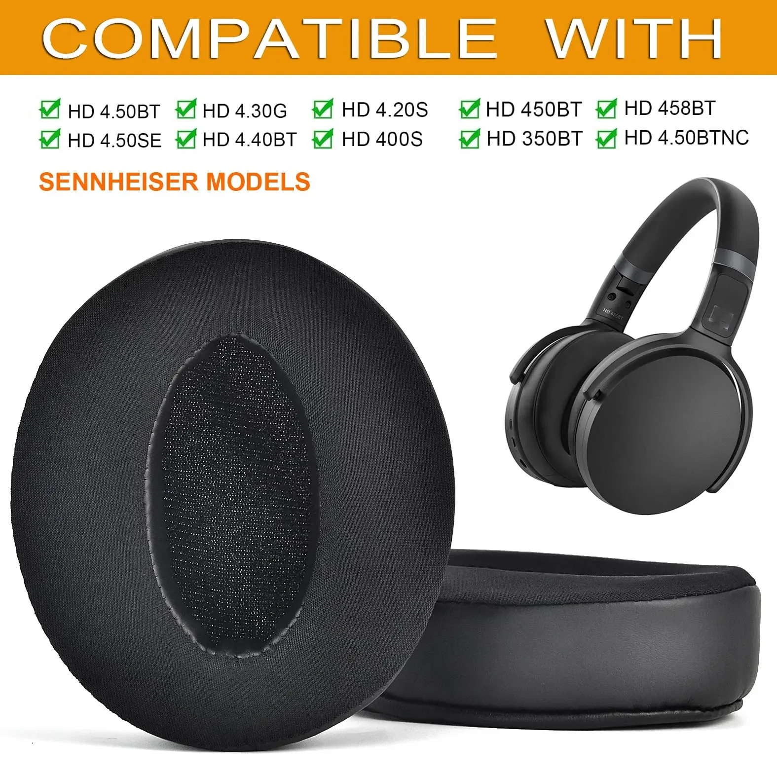 Earpads Cushion For Sennheiser HD450BT / HD4.50 /HD4.50BTNC/ HD 458BT/ HD450/ HD4.50 BT Headphones Memory Sponge Sleeves Cover