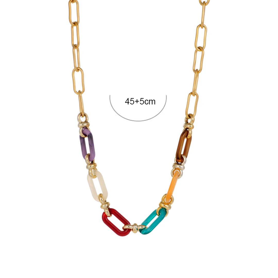 Fashion Colorful Acrylic Thick Women\'s Necklace Bohemian Choker Collar Necklace Jewelry Gift for Friend Accessories