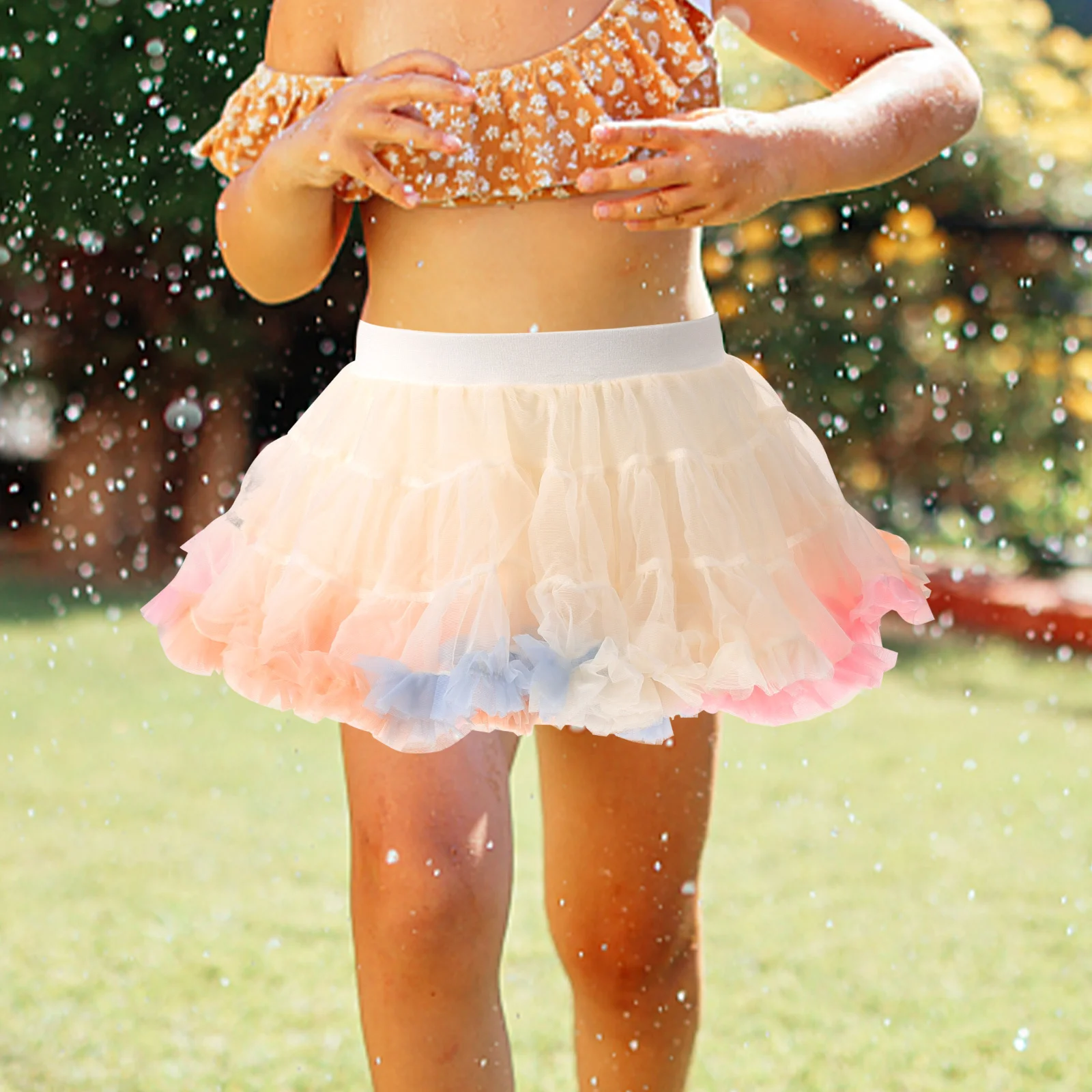 

Girls Tutu Skirt 3 Layers Tulle Design Soft Lightweight Comfortable for Party Wedding Stage Performance Cosplay Photo Prop Cute