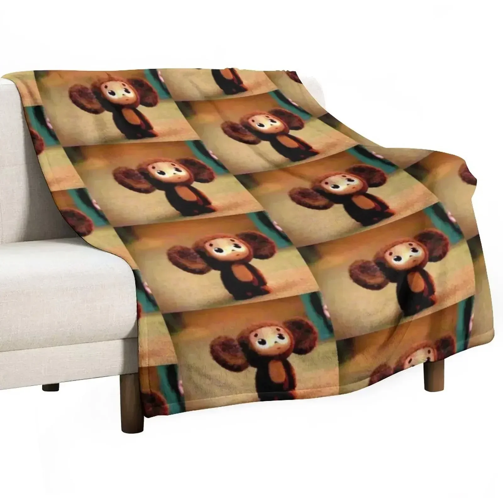 Cheburashka Throw Blanket Luxury Brand Furrys Blankets