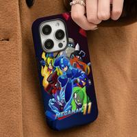 Mega Man Rockman Phone Case For iPhone 16 15 14 13 12 11 Pro Max Plus Glossy HD Double-Layer Liquid Back Film Hard Shell