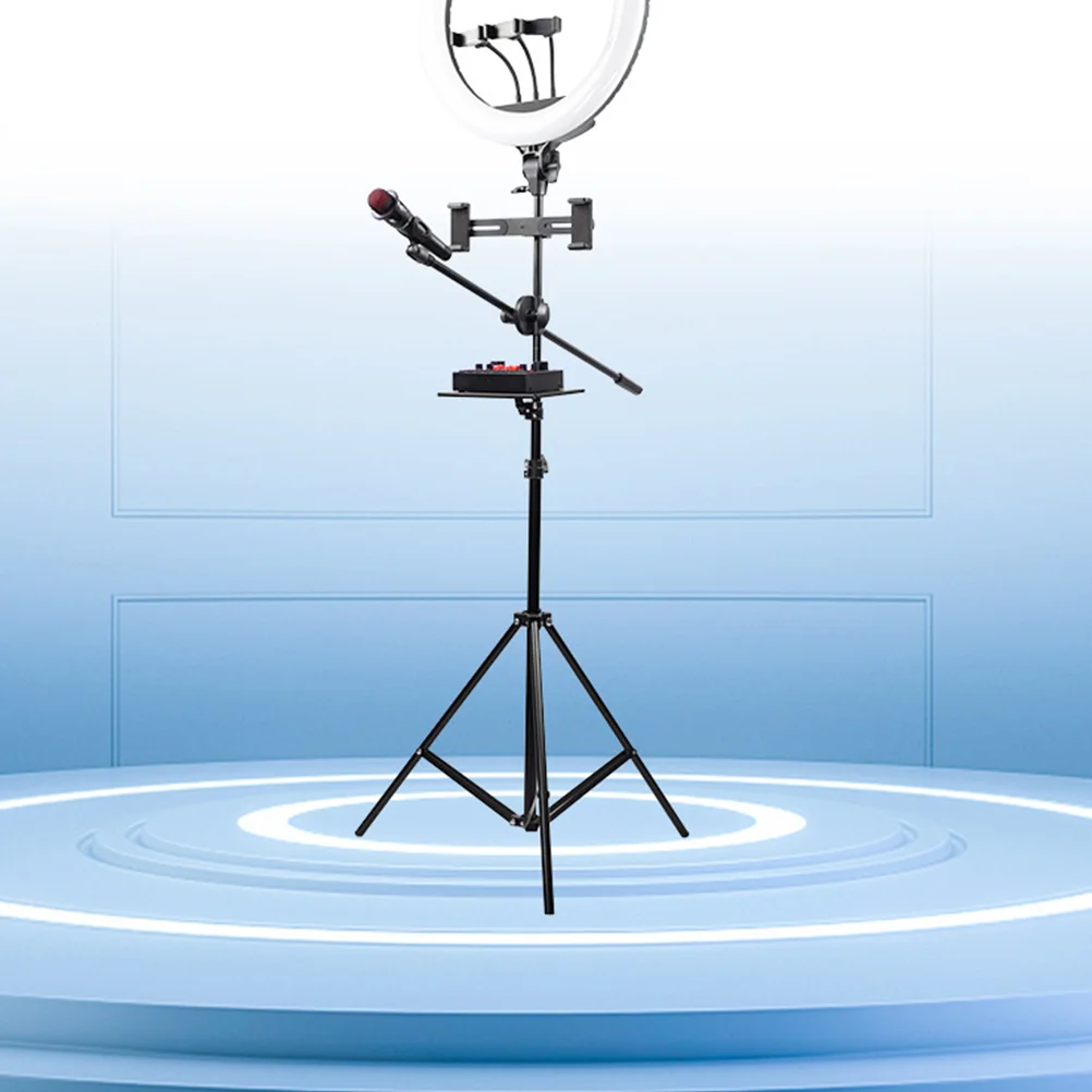 Microphone Tray Clamp Holder Rack Stand Clip-on Chatting Room Accessories Live Sound Card Storage Iron Shelf Clamp-On