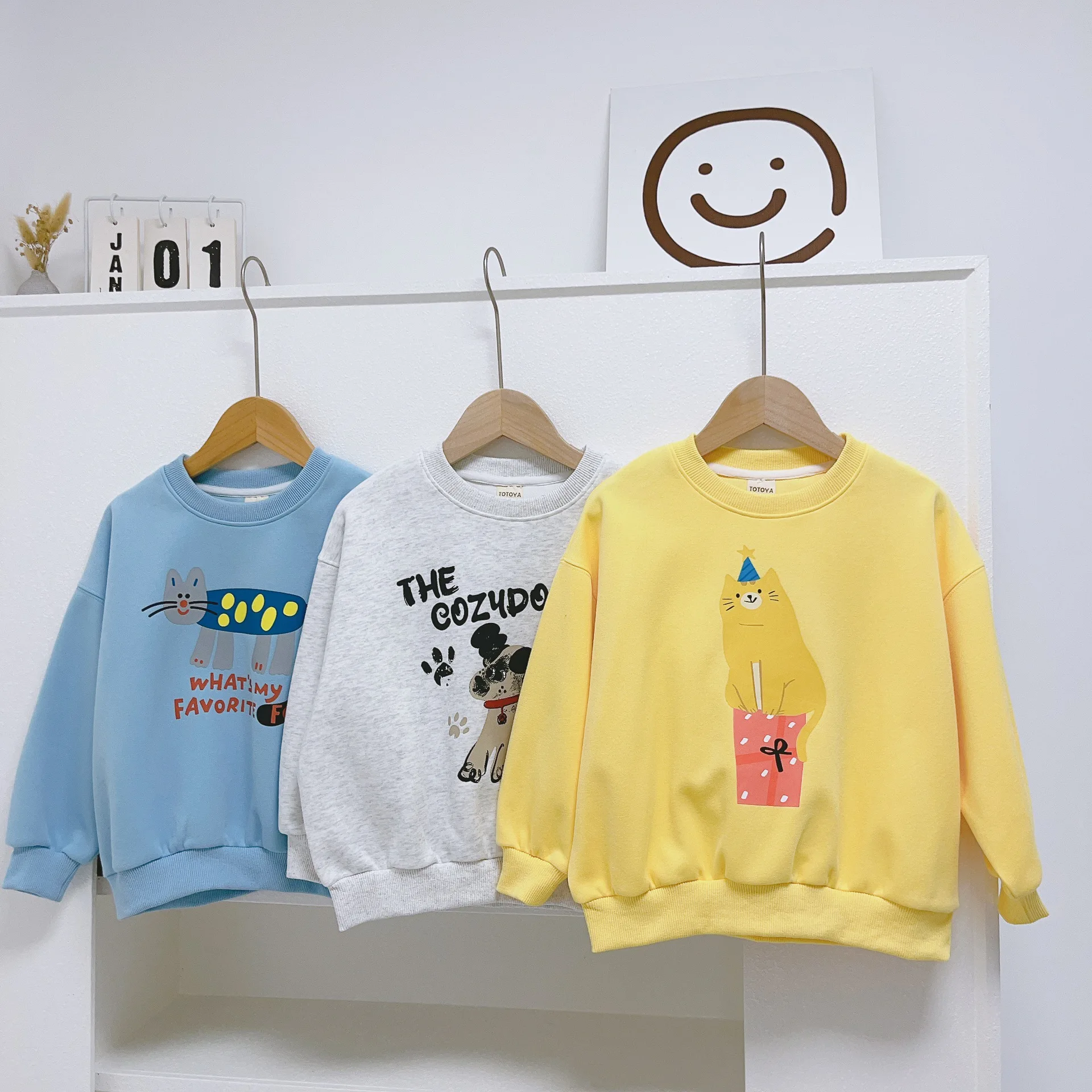 

2025 Autumn New Children Long Sleeve Casual Sweatshirt Boys Girls Cartoon Print Tops Cotton Baby Pullover Kids Loose Sweatshirt