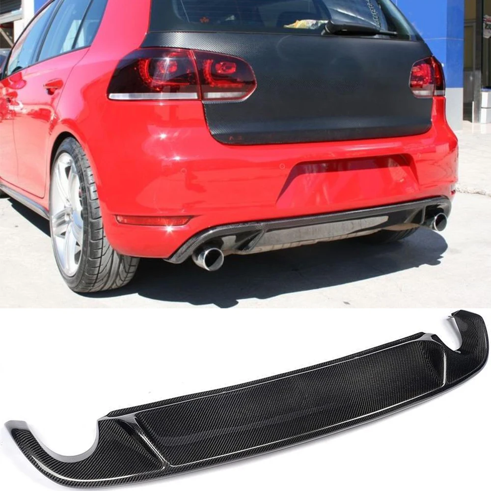 Carbon Fiber Car Rear Bumper Diffuser For Volkswagen VW Golf VI MK6 GTI 2010-2013 Non Standard Rear Bumper Diffuser Lip Spoiler