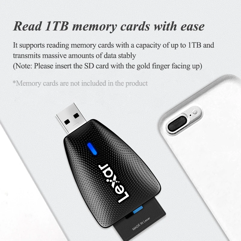قارئ بطاقات Lexar USB3.1 USB3.2 Type-C إلى SD MicroSD TF بطاقة للكمبيوتر المحمول الذكية قارئ بطاقات الذاكرة microsd محول بطاقة SD
