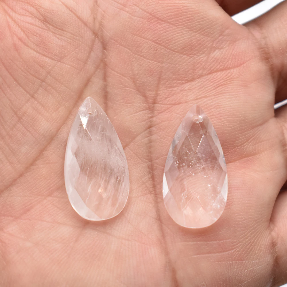 Großhandel 12 Stück/Set Modische Qualitäts-Natursteine in Tropfenform, facettiert geschliffen für Schmuckherstellung, Armband- und Halskettenzubehör – Detail 8