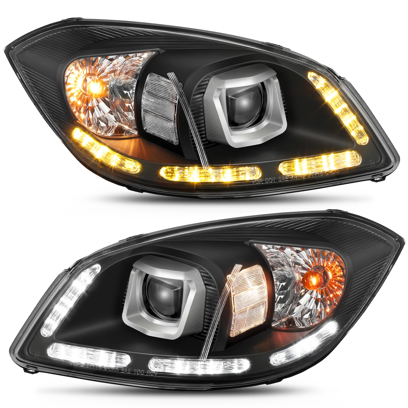 جهاز عرض LED DRL SEQ مجموعة مصابيح أمامية مناسبة لـ 2005-2010 تشيفي كوبالت / 2005-2006 بونتياك السعي / 2007-2009 بونتياك G5