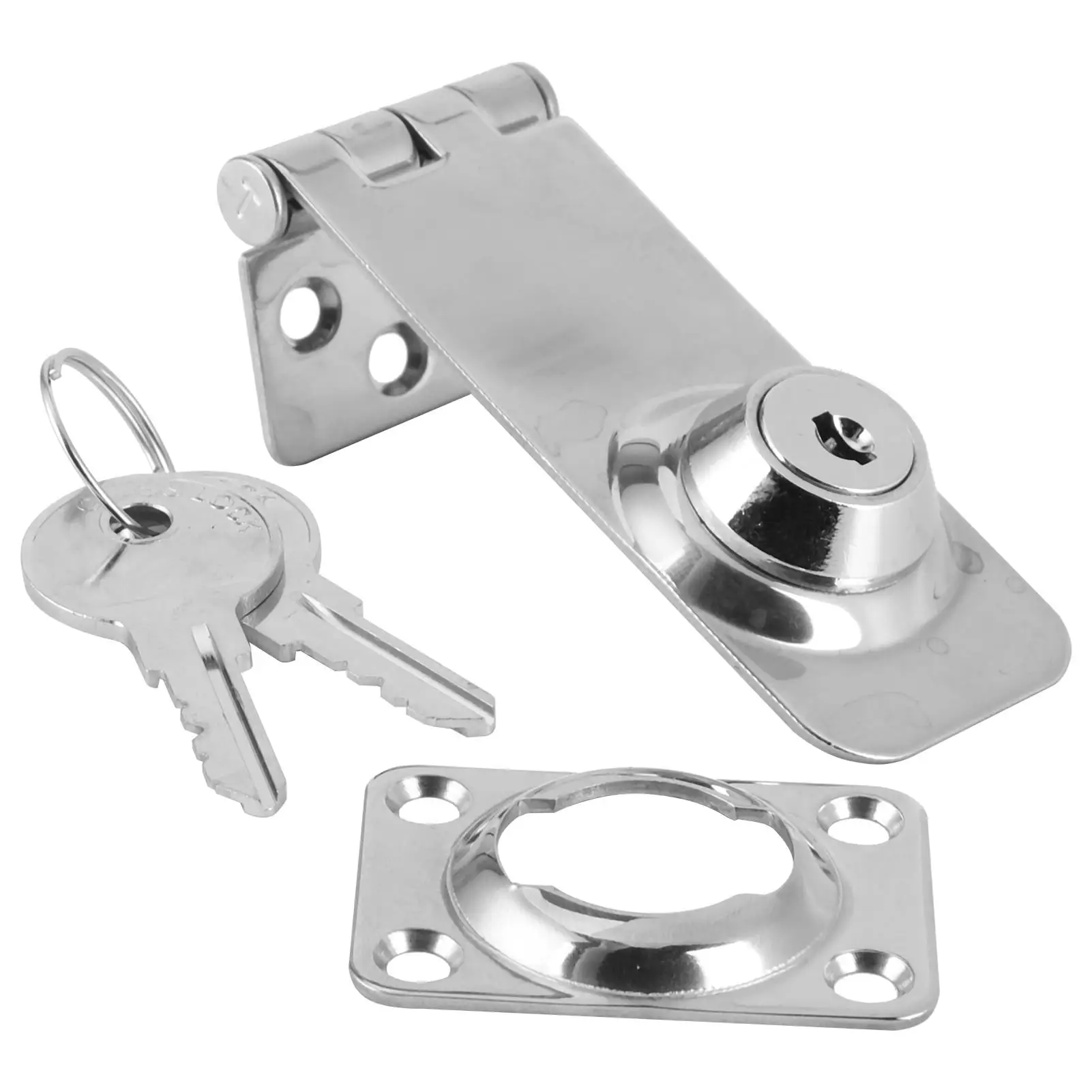 

Locking Keyed Locking Hasp Locking Hasp Safety Lock with Keys High Grade 304 Stainless Steel for doors Closing