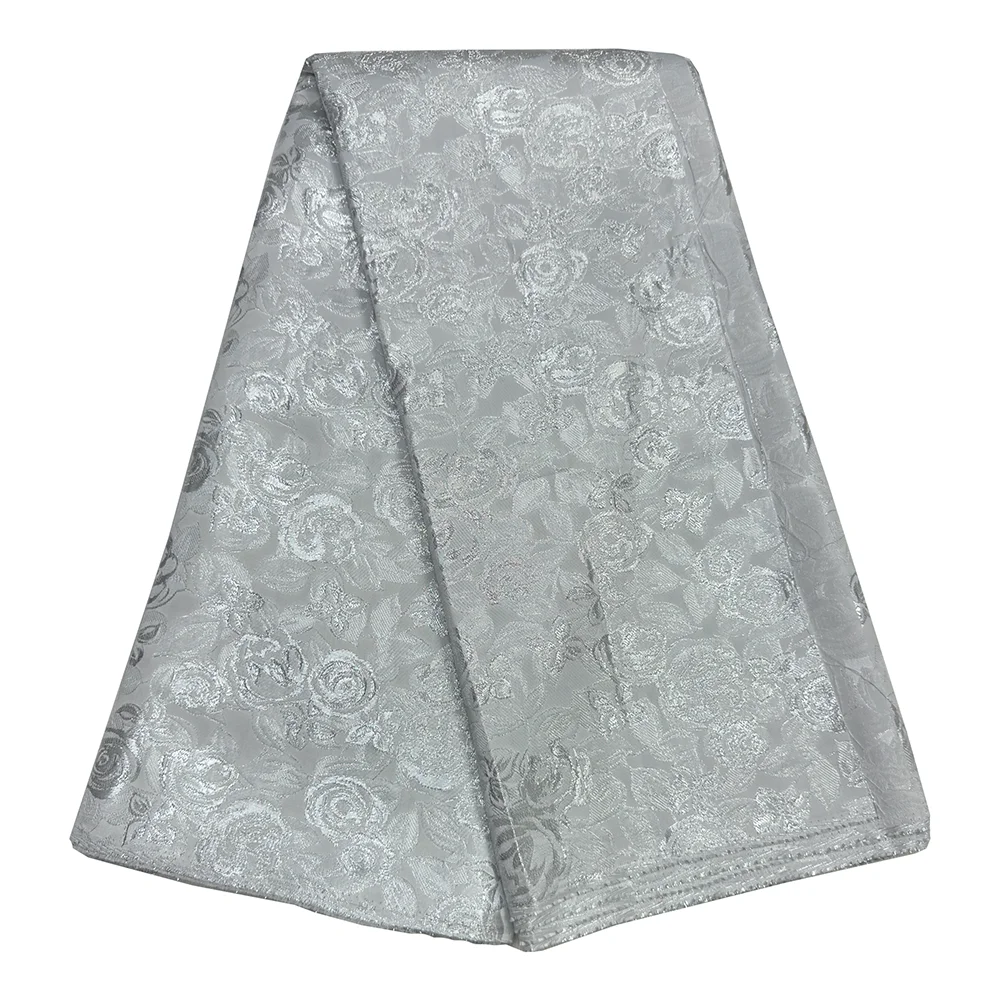 Лидер продаж, жаккардовая парчовая кружевная ткань, африканское нигерийское кружево для вечернего платья, материал для шитья, модная парча с позолотой, 5 ярдов