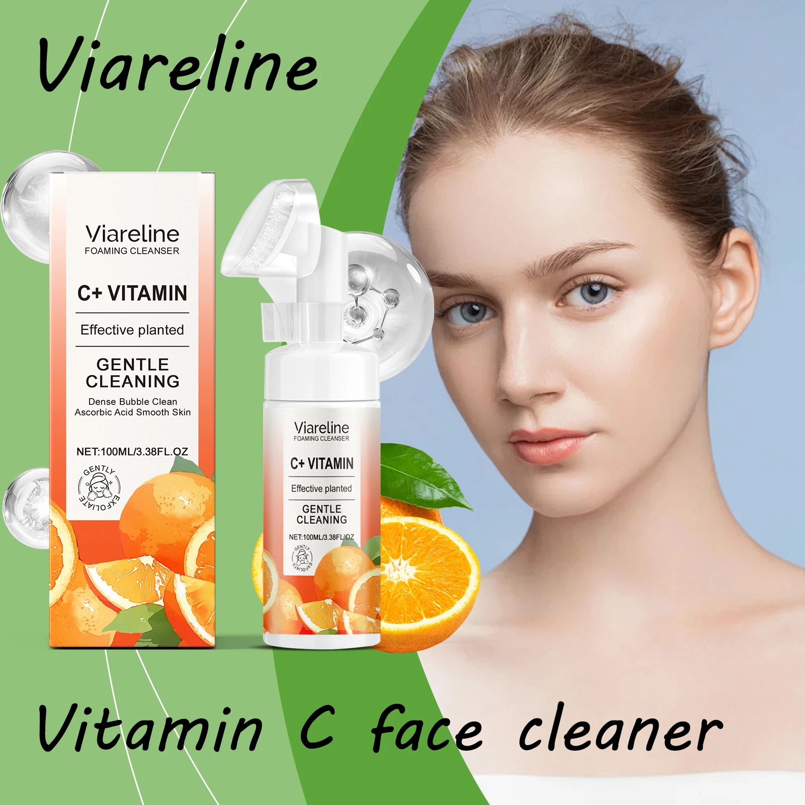 

Viareline Vitamin C Face Cleaner Daily Cleaning Pore Dirt Prevent Dryness Moisturize Improve Smoothness Brightening Face Cleaner
