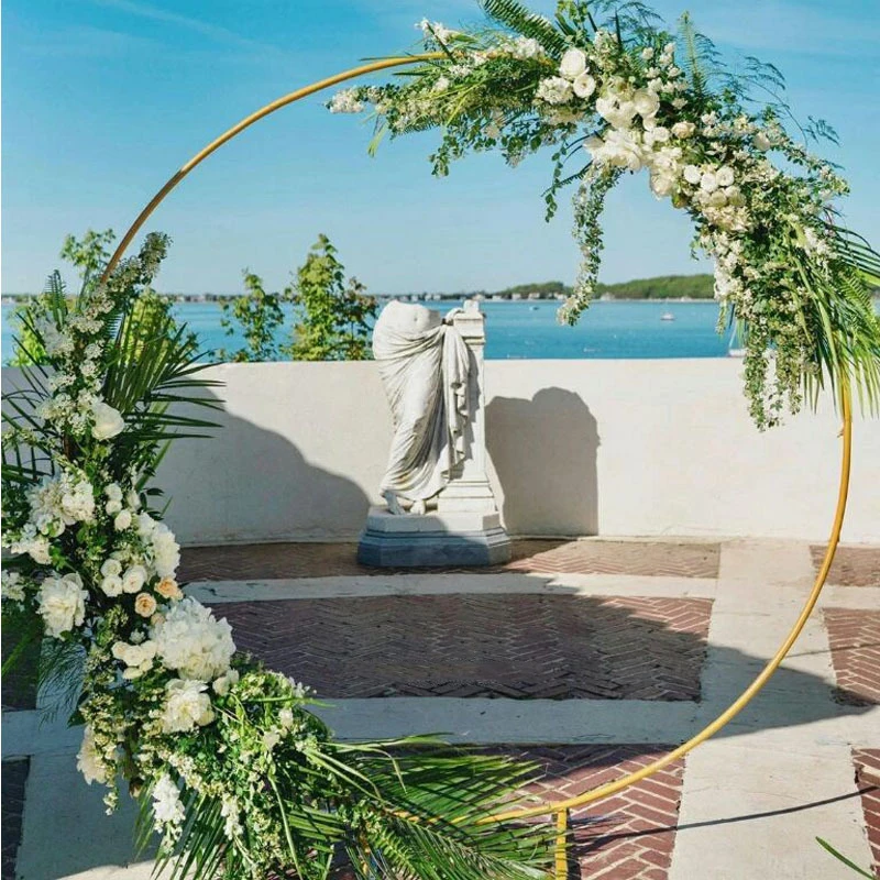 Wedding Arch Stand Round Metal Material, Outdoor Lawn, Wedding Party Decoration, Flower and Balloon Arch Kit, 1.2m, 1.5m, 2M,