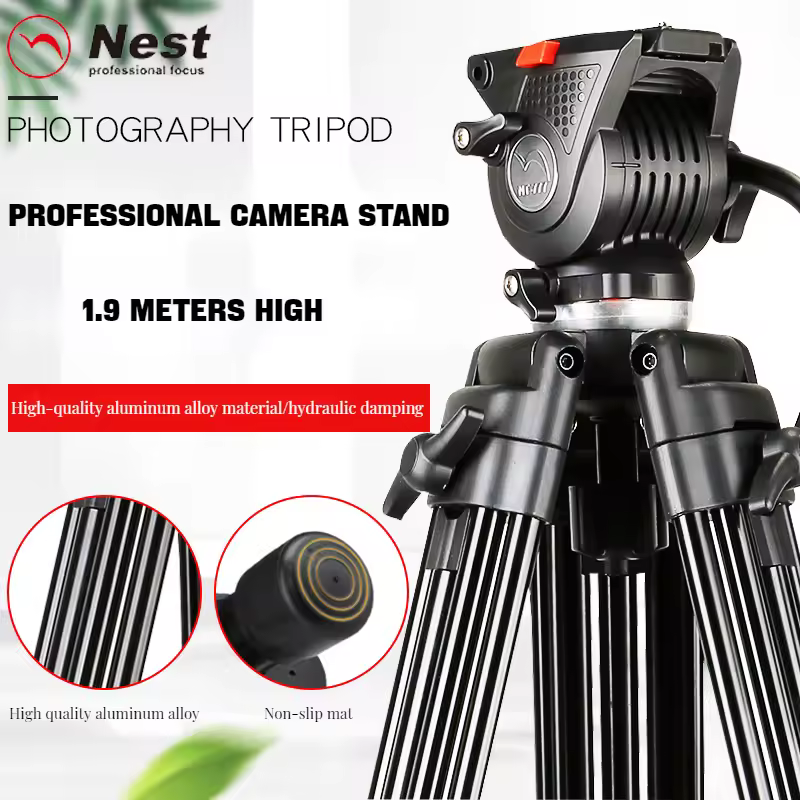 190cm גובה מרבי וידאו חצובה מקצועית מצלמה Stand עם קרקע מפזר עבור Dslr למצלמות חתונת צילום נסיעות