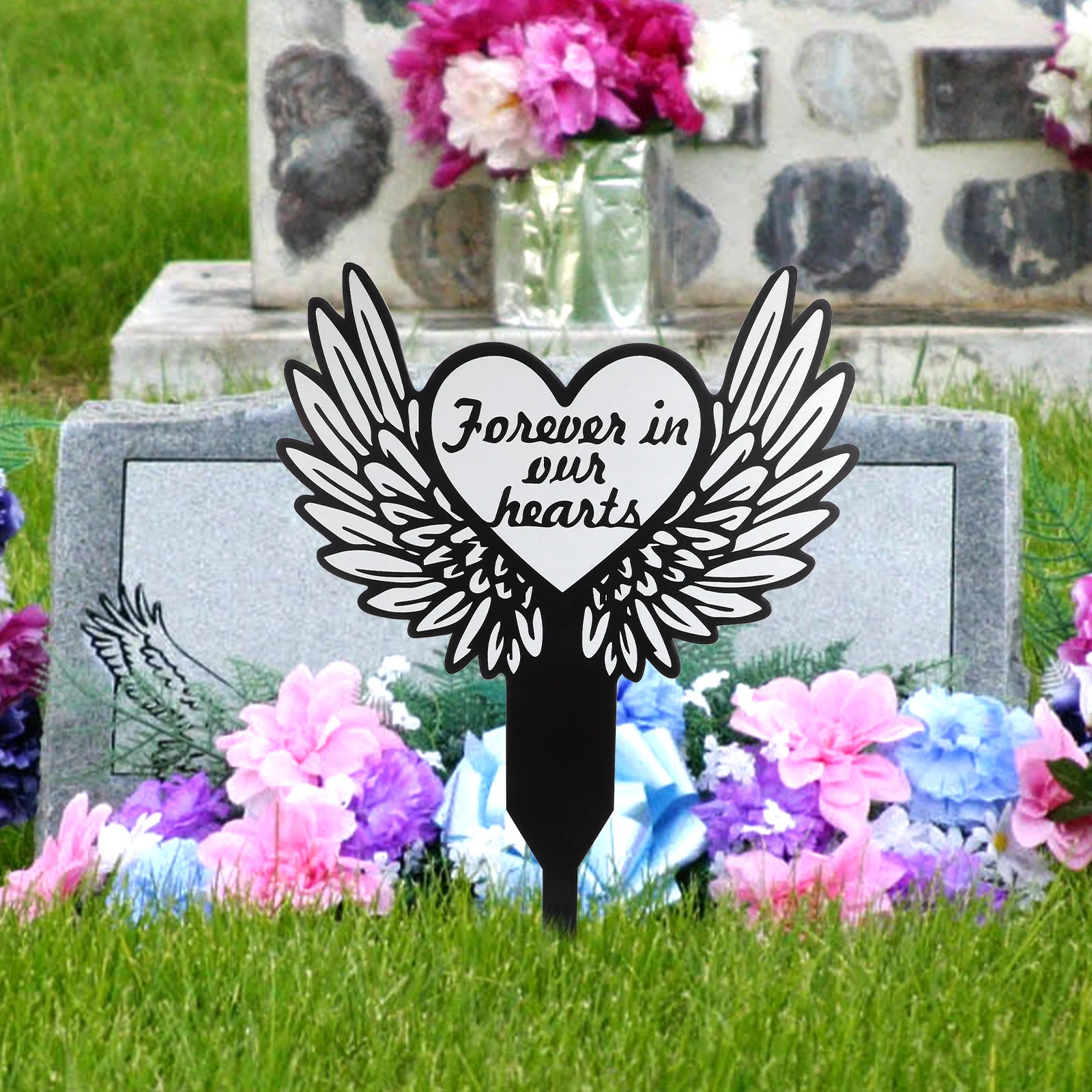 

Waterproof Memorial Pile Acrylic Cross Yard Stake Grave Decorations Garden Sign Marker Cemetery Graves Long Use