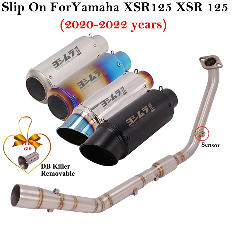 

Full System For Yamaha XSR125 XSR 125 2020 - 2022 Motorcycle Exhaust Escape Modify Front Mid Link Pipe DB Killer Scooter Muffler