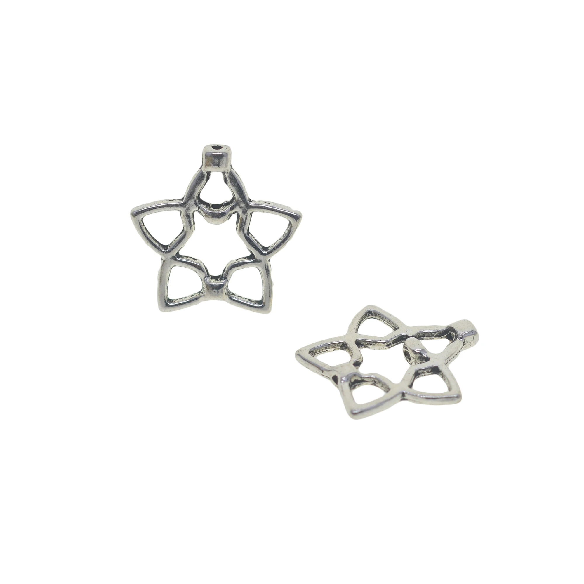 Lote de 50 cuentas espaciadoras de marco de cuentas de girasol de filigrana Bohemia grande de plata antigua, abalorios colgantes de roasry DIY