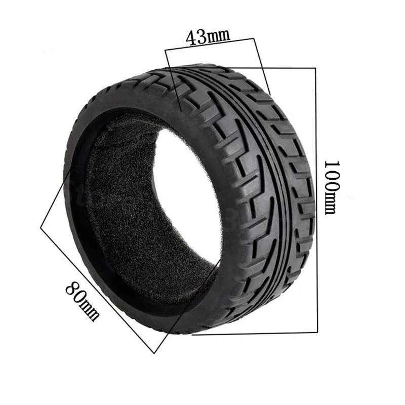 2Pcs Remote Control Car Rubber Tyre Tire Wheel HSP 100*43mm For 1/8 Off Road Nitro Power Buggy Baja HPI HIMOTO