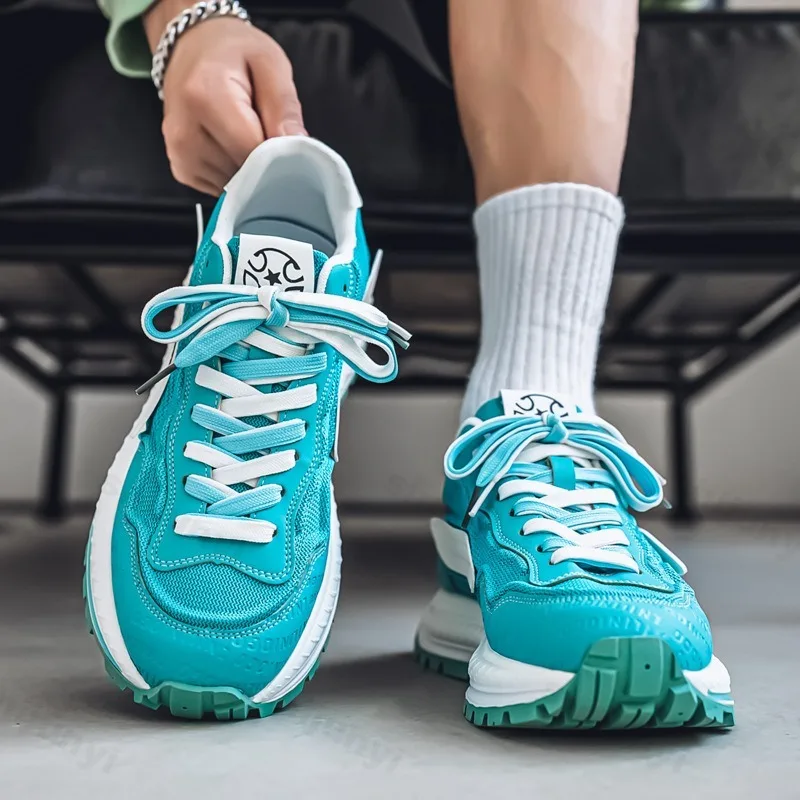 

Men's 2025 Summer New Style Fashion Trend Thick Soled Casual Shoes Mesh Breathable Wear Resistant Outdoor Sports Chunky sneakers