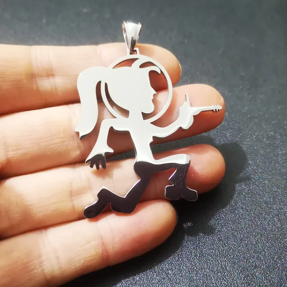 Lot 5pcs high polished Stainless Steel Psychopathics from Outerspace large Hatchetman Women ICP Pendans JUGGALO Posse Twiztid