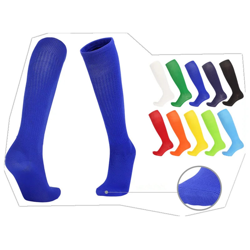 1 Pairs Thin Solid Color High Tube Training Football Socks Men\'s Professional Long Tube Sports Socks for Children Over The Knee