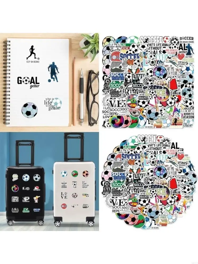   100Pcs Football Soccer Stickers for Kids Boys Graffiti Skateboard Stickers