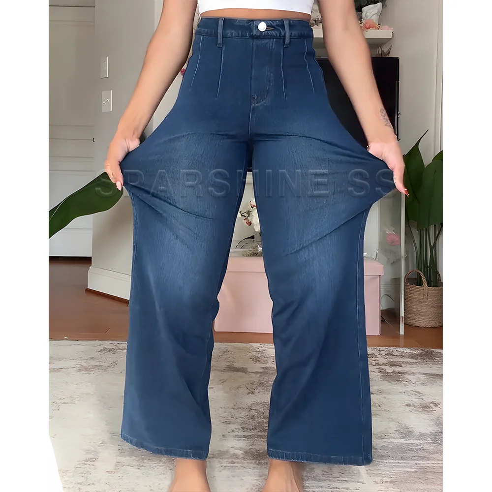 

Широкие джинсы с высокой талией, удобный выбор для современной моды, весна-осень 202, брюки пуш-ап