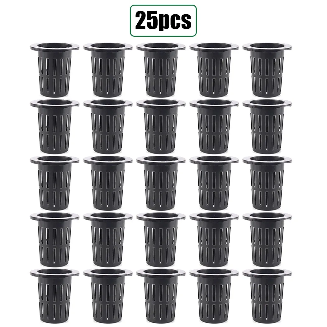 25PCS Hydroponic Pot Net Cup Hydroponic Soilless Mesh Net Basket Plant Veg Grow Nursery Cup Pot Garden Plant Basket