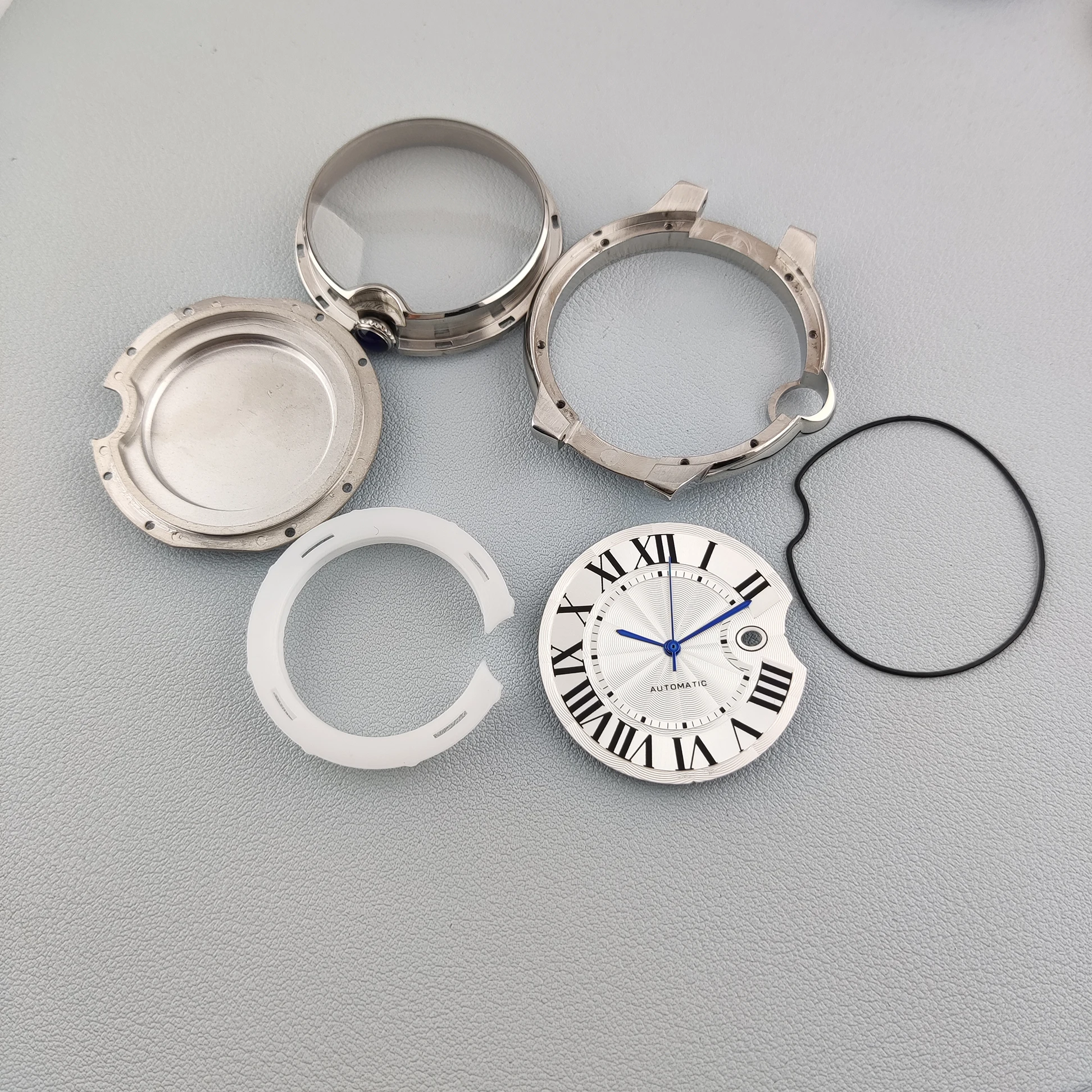 Miyota 8215 CASE 41mm Couple Watch Case Blue Balloon Watch Case Stainless Steel Women Watch Accessories Parts Female Watch Case