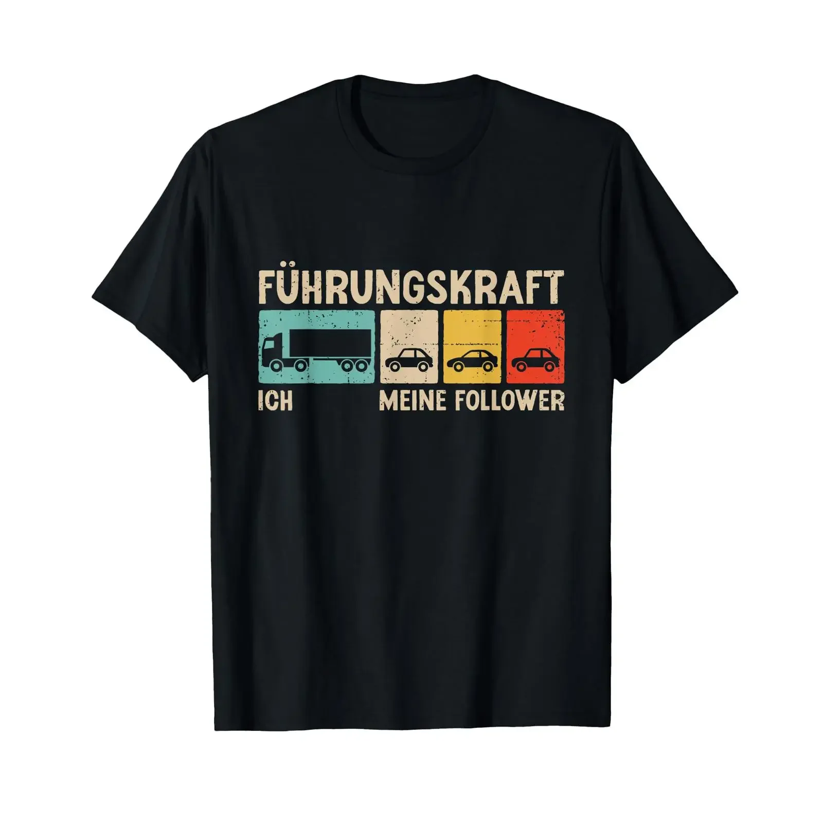 T Shirt with German Text quot Führungskraft Fernfahrer Ich Meine Follower vintage Washed Top For Everyday Wear Unisex Casual