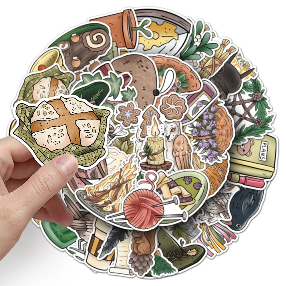 

10/30/50pcs Vintage Forest Magic Stickers Cartoon Graffiti Decals Water Bottle Laptop Phone Helmet Creative Sticker Decoration
