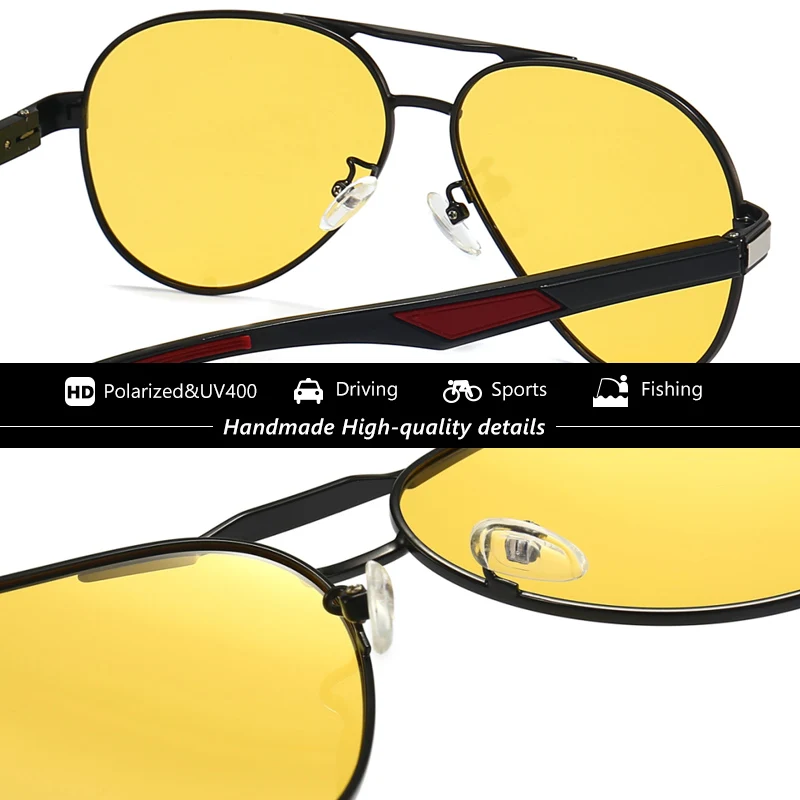 Top Brand Pilot Photochromic Polarized Sunglasses Man Day Night Vision Glasses Women Male Chameleon Anti-Glare Driving Goggle