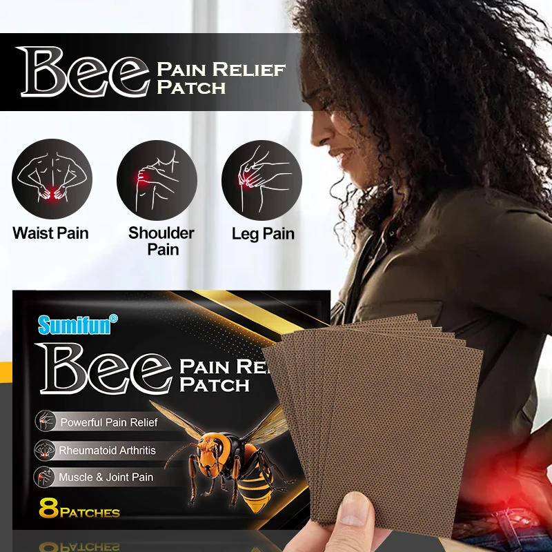 8Pcs Sumifun Bee Venom Pain Relief Patch Arthritis Knee Meniscus Joint Analgesic Medical Plaster Neck Back Lumbar Sprain Sticker