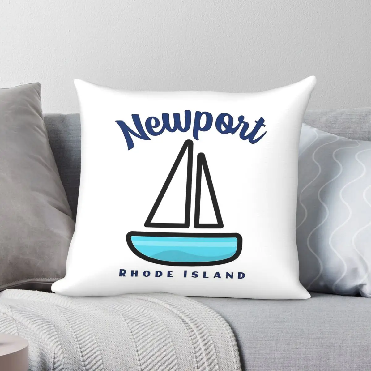 Take Me To Newport Rhode Island Square Pillowcase Polyester Linen Velvet Printed Zip Decorative Home Cushion Cover