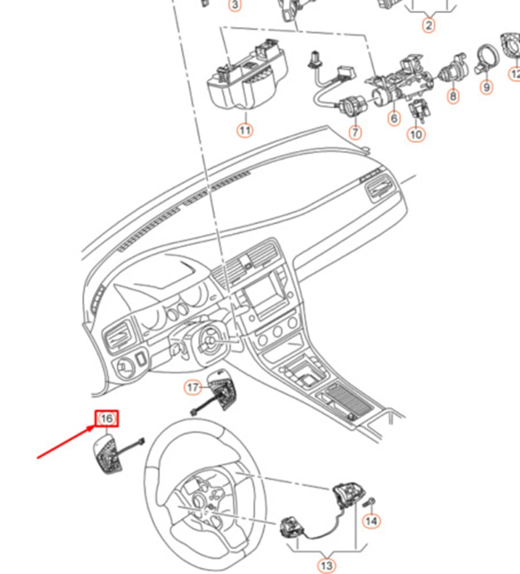 VW Golf MK7 Steering Wheel Paddle Shift Up Plus Switch Multifunctional Steering Wheel MFSW Paddle Shift for Golf 7 5G0 951 527 B