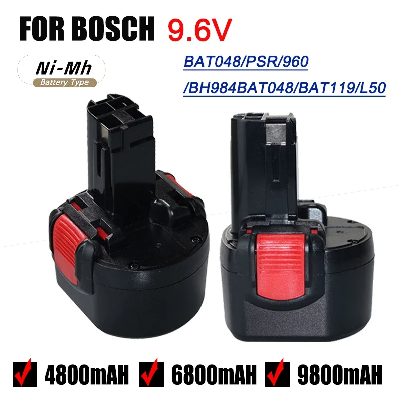 for Bosch 9800mAh 9.6V NI-MH Replacement Power Tools Battery for PSR 960 BAT048 BAT119 BAT100 BH984 BPT1041 23609 32609 PSR960