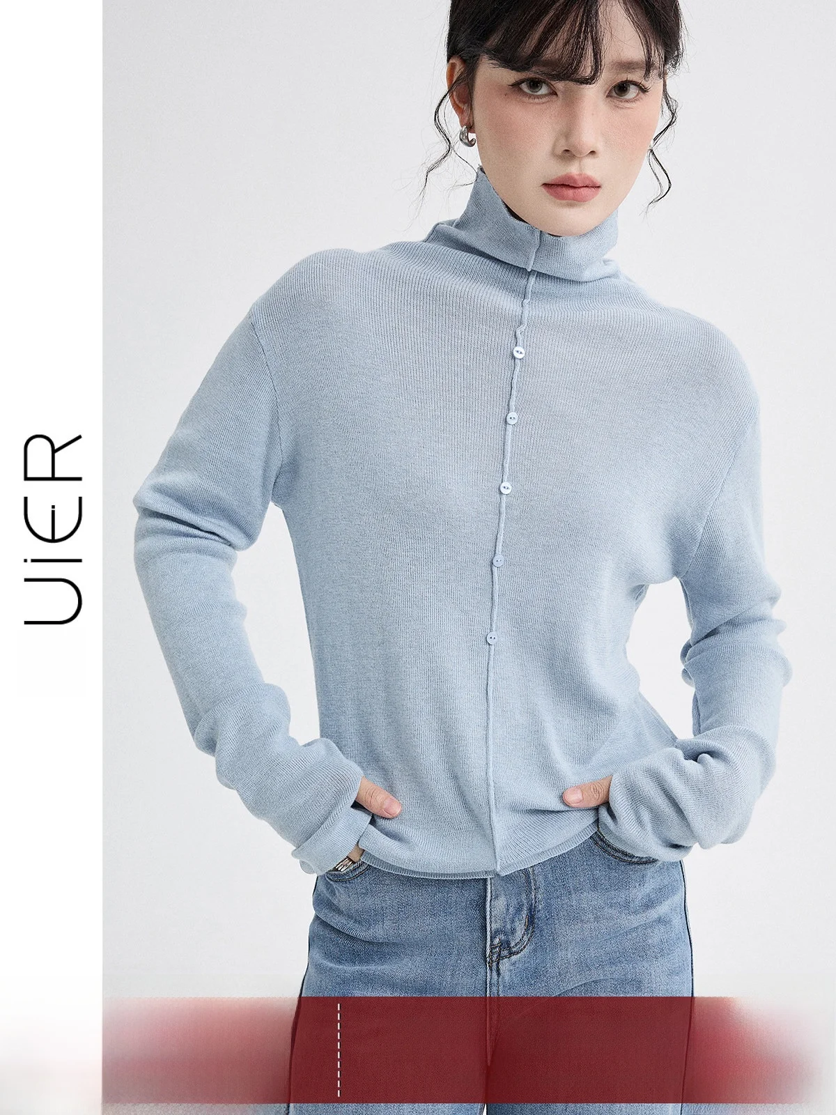 

Женский повседневный зимний топ Guier High Ne Knitted Base Layer с лоскутным узором, комфортный, эластичный, облегающий, с длинными рукавами