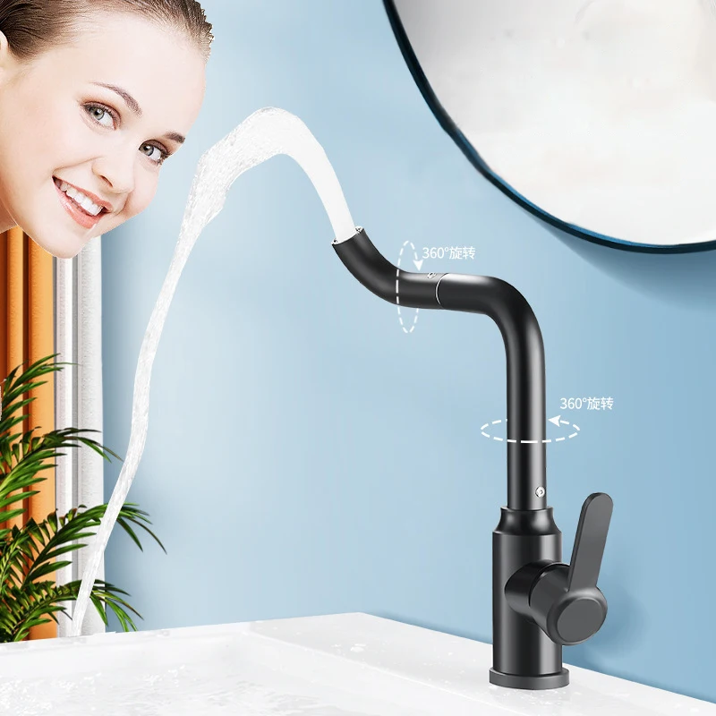 Swivel Bathroom Sink Faucet Mixer Splash Proof Basin Water Tap Shower Head Plumbing Tapware For Bathroom Accessories