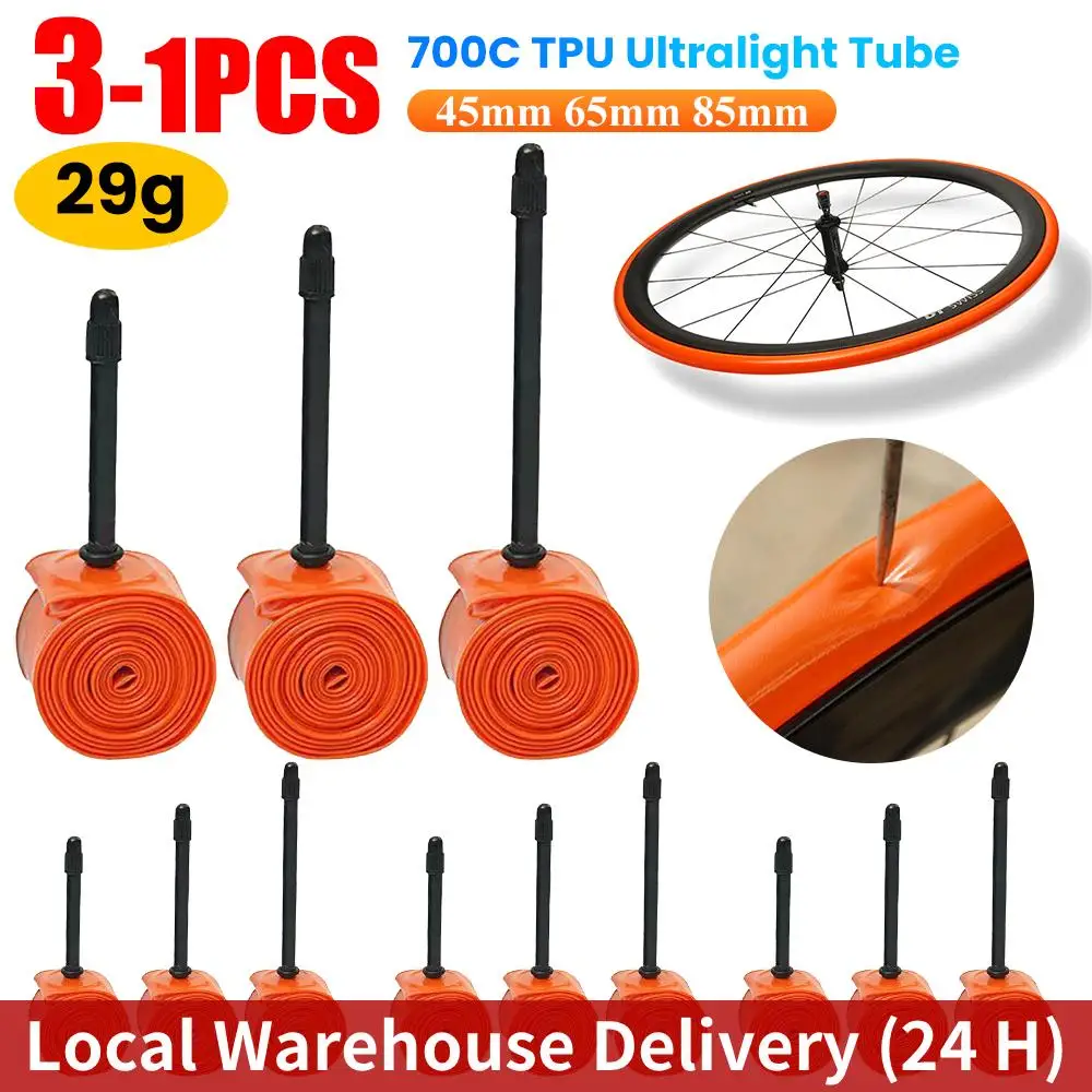 

1-3 шт. сверхлегкая велосипедная камера, мини-портативная дорожная велосипедная камера 700C, длина клапана 45/65/85 мм, легкая сверхлегкая трубка