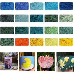 50g ceramiczny podszkliwny Pigment kolorowy DIY ręcznie malowany średni i wysokotemperaturowy kolorowy proszek