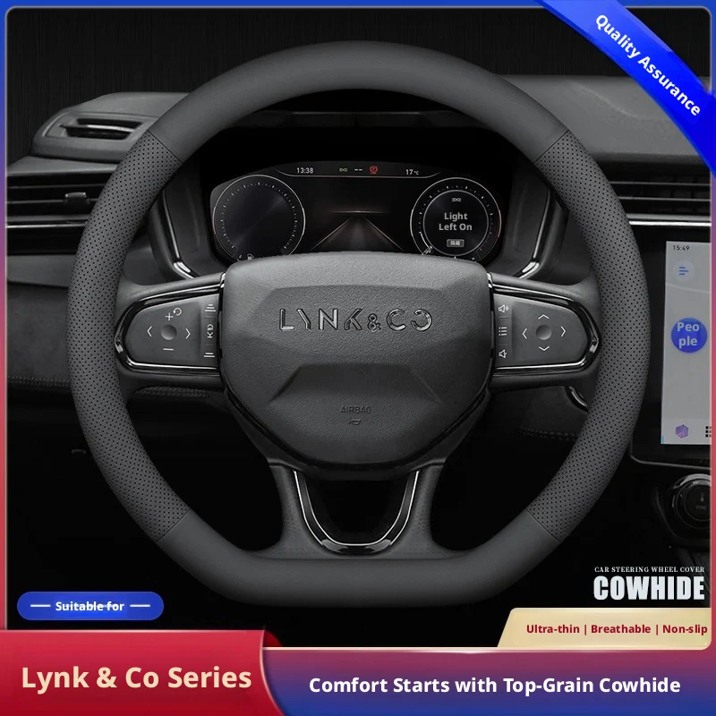 Funda para volante de coche adecuada para Lynk & Co 01 02 03 05 06 09 z20, accesorios antideslizantes para cubrir el volante, sin necesidad de coser.
