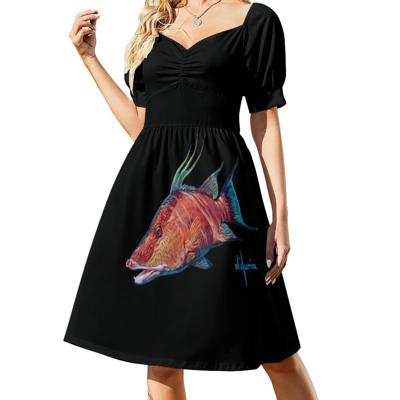 

Hogfish Short-Sleeved Dress ladies dresses for women 2025 Dresses gala dress for women 2025