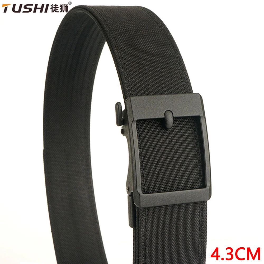 

TUSHI New 4.3cm Tactical Gun Belt for Men and Women 1100D Nylon Metal Automatic Buckle Police Military Belt Hunting IPSC Girdles